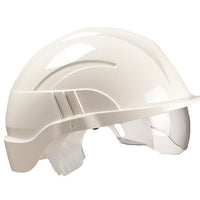 VISION PLUS Hardhat RATCHET Helmet integrated half faceshield White