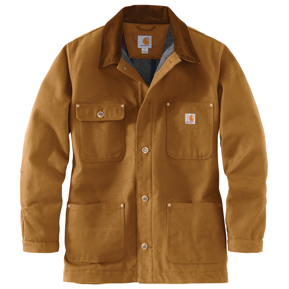 極美品 CARHARTT カーハート DUCK CHORE COAT 2XL Carhartt Men's Medium Brown Cotton Duck Chore Coat Blanket