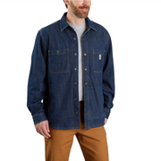 Carhartt Relaxed Fit Denim Fleece lined shirt-jac. (TJ5605)