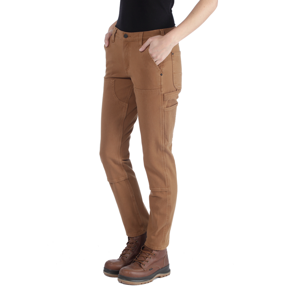 Carhartt Women's Straight Fit Twill Double Front Pant - 6 Regular - Carhartt Brown