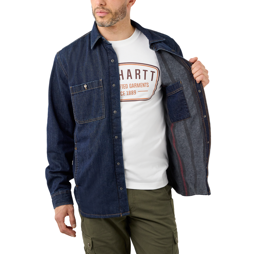 Carhartt Rugged Flex® Relaxed Fit Denim Fleece lined shirt-jac.