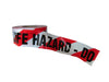 BARRIER TAPE RED STRIPES  LIFE HAZARD DO NOT ENTER 2mil