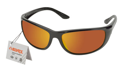 ELVEX IMPACT Safety sunglasses Blk frame/Red mirror