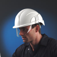 VISION PLUS Hardhat RATCHET Helmet integrated half faceshield White