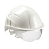 VISION PLUS Hardhat RATCHET Helmet integrated half faceshield White